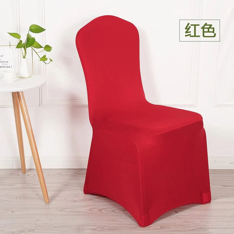 Thickened white elastic chair cover fitting modern banquet and wedding dining chairs, ideal for hotel and conference events