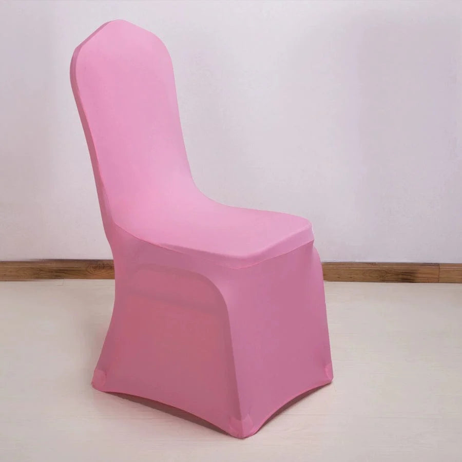 White elastic thickened chair cover for banquet or wedding chairs, fits dining and hotel chairs, modern and elegant design