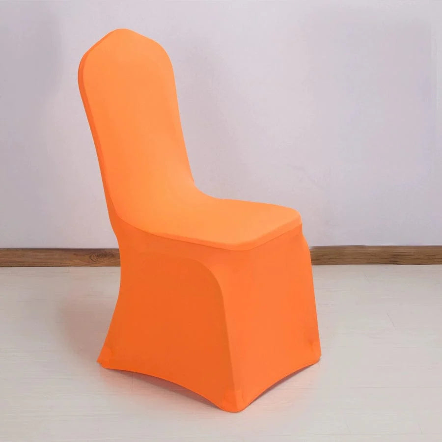 White elastic thickened chair cover by Showlu Fashion Store, designed for banquet, wedding, hotel, or conference dining chairs.