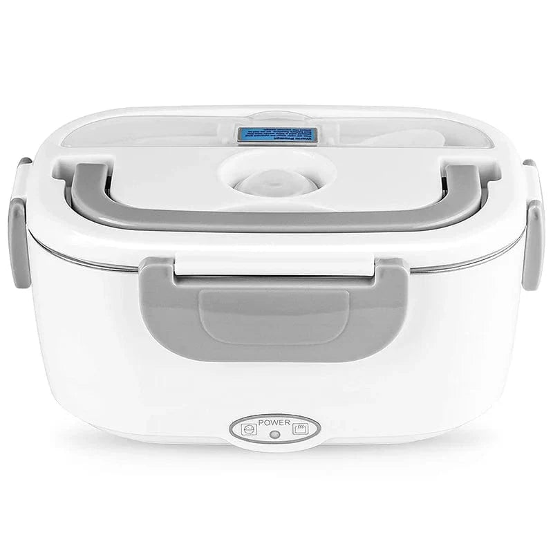 Showlu stainless steel electric heating lunch box with portable design and food warmer function, ideal for hot meals on the go