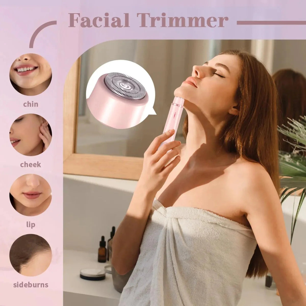 HAOYUNMA 2-in-1 electric shaver for women with waterproof design, wet and dry use, bikini trimmer, dual-head, detachable blades.