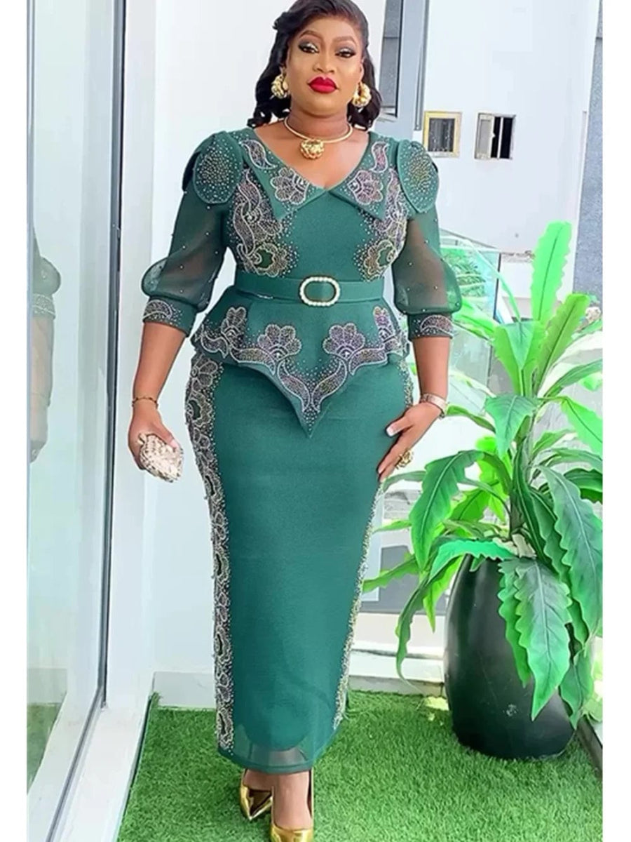 Elegant African Dresses for Women 2024 New Africa Clothing Plus Size Turkey Wedding Party Long Dress Dashiki Ankara Outfits Robe - SHOWLU FASHION STORE