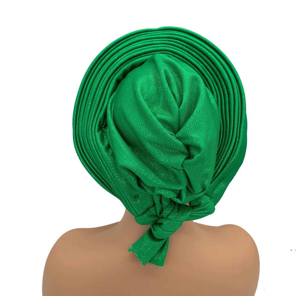 Elegant African auto gele headtie turban for women, stylish Nigerian head wrap for weddings and parties by Showlu Fashion Store