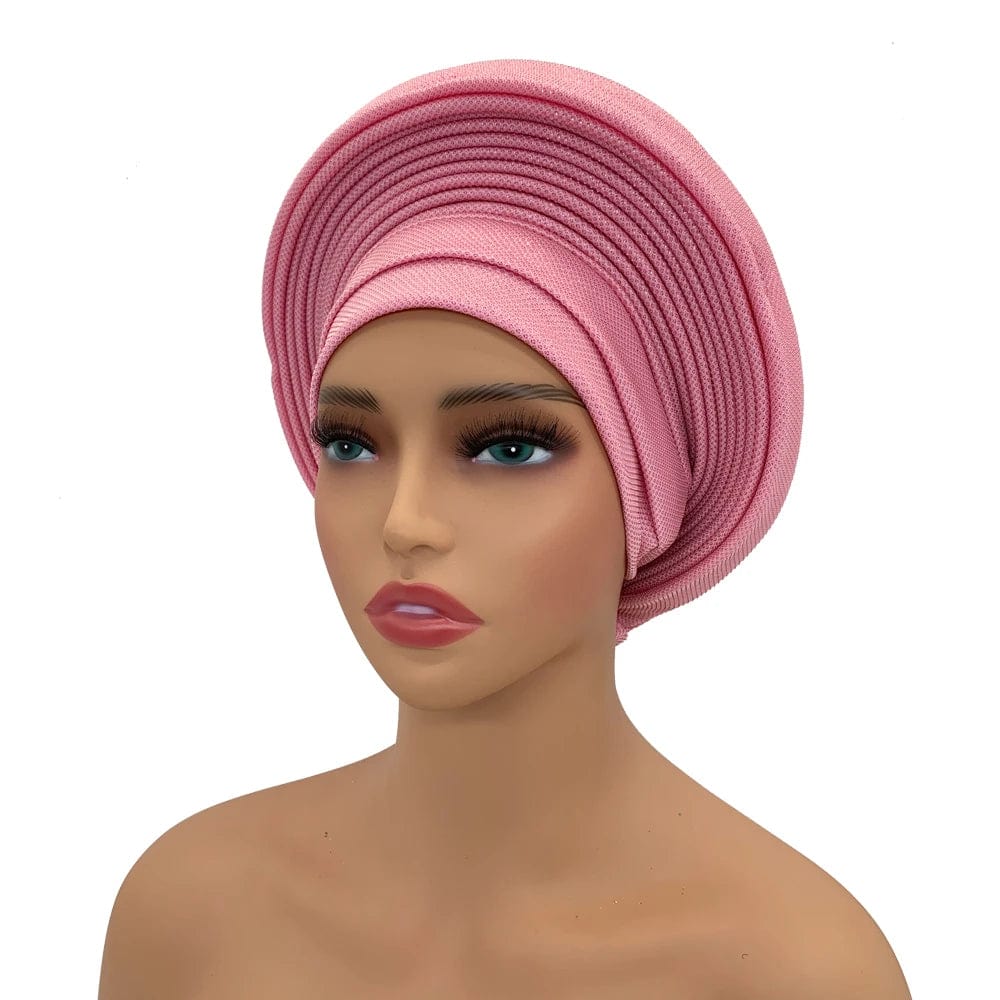 Elegant African auto gele headtie by Showlu Fashion Store, stylish women's turban head wrap for wedding or party occasions.
