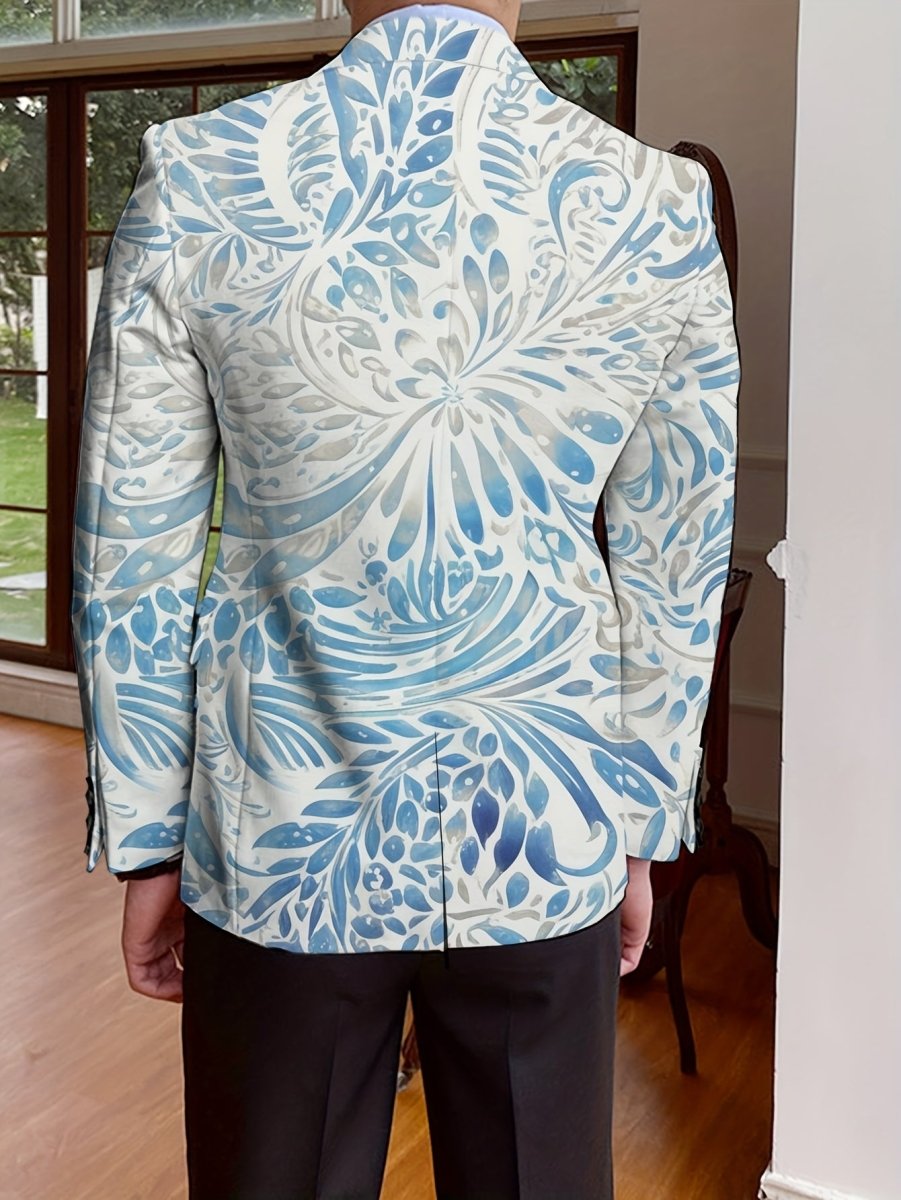 Men's SHOWLU FASHION printed blazer with long sleeves, stylish design, casual and formal fit, suitable for all seasons.