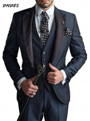 Elegant Men's suit pants vest three piece set Casual Western - style Men Suit Three - piece Set Business Attire For Men Fashionable - SHOWLU FASHION STORE