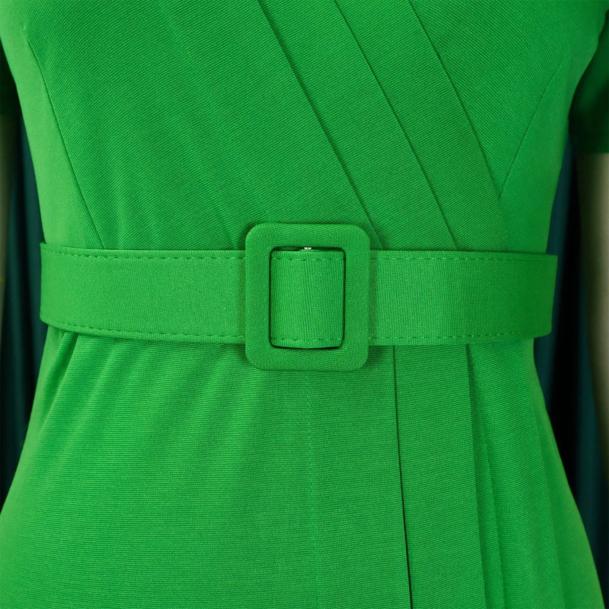 Elegant Office Dresses for Women V Neck Short Sleeve Belt Waisted Straight Mid Calf Formal Female Business Work Wear Dress Midi - SHOWLU FASHION STORE