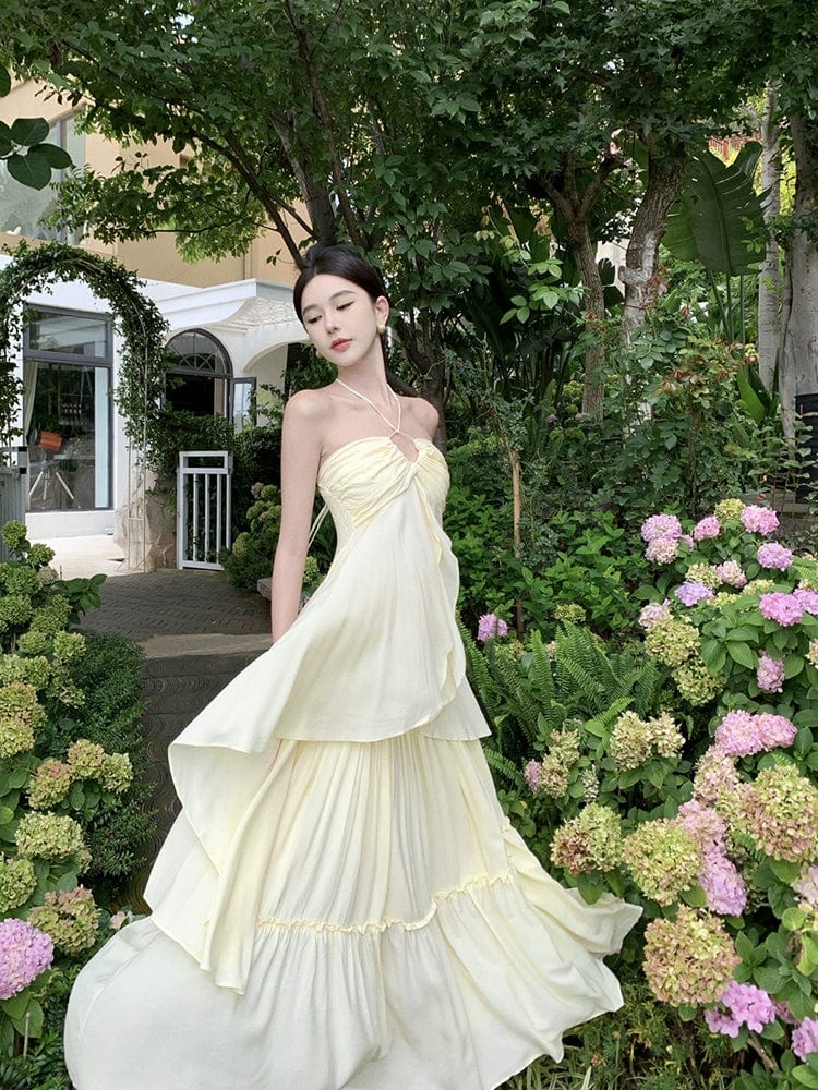 Elegant Showlu Fashion Sanya pleated tube top dress suit for special occasions, featuring a fitted bodice and stylish design.
