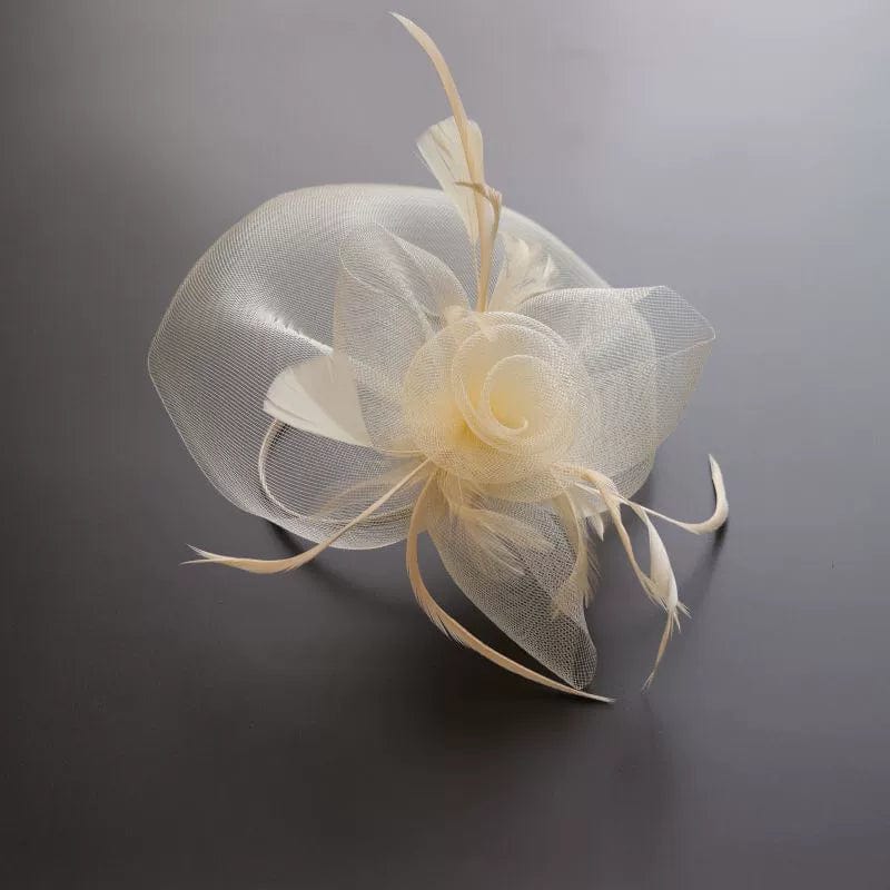 Elegant vintage mesh Billycock headdress with a side clip, perfect for dinner parties and stylish side hair accessories.