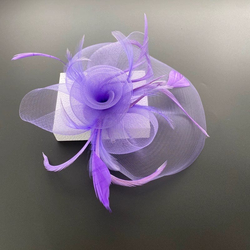 Elegant vintage mesh Billycock headdress with side clip, perfect as a stylish hair accessory for special occasions.