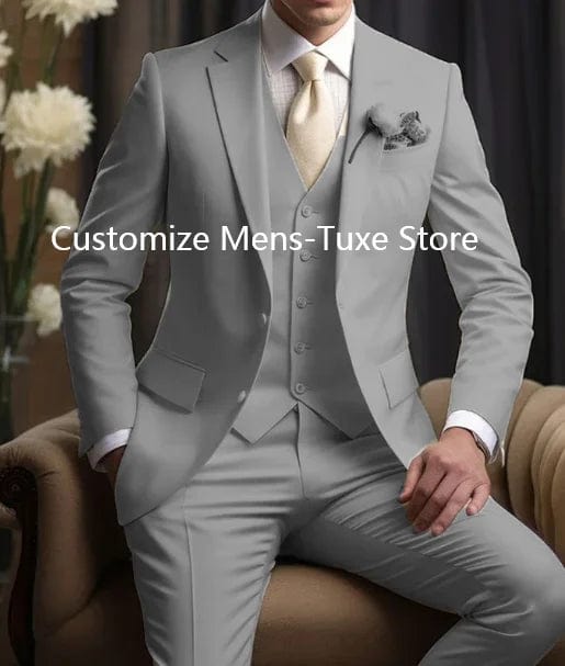 Elegant Wedding Men's Suits Blazer Slim Fit 3 Pcs Jacket Pants Vest Luxury Costume Homme Formal Party Male Clothing - SHOWLU FASHION STORE