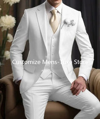 Elegant Wedding Men's Suits Blazer Slim Fit 3 Pcs Jacket Pants Vest Luxury Costume Homme Formal Party Male Clothing - SHOWLU FASHION STORE