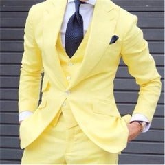 Elegant Wedding Tuxedos Suits Slim Fit Bridegroom For Men 3 Pieces Groomsmen Suit Male Cheap Formal Business (Jacket+Vest+Pants) - SHOWLU FASHION STORE