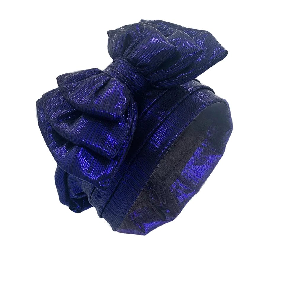 Elegant Woman's Turban Cap with Multi - layer Bowknot African Ready Gele Headtie Lady Headwrap Bonnet Gold Turbante Mujer - SHOWLU FASHION STORE