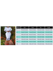 Elegant Women White Lace Dress Puff Sleeve Embroidery Pencil Dress Large Size 4XL Ladies Wedding Birthday Dinner Evening Clothes - SHOWLU FASHION STORE