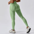 Showlu high waist seamless yoga pants with nylon fabric, designed for butt lifting, fitness, cycling, running, and comfortable workout wear.