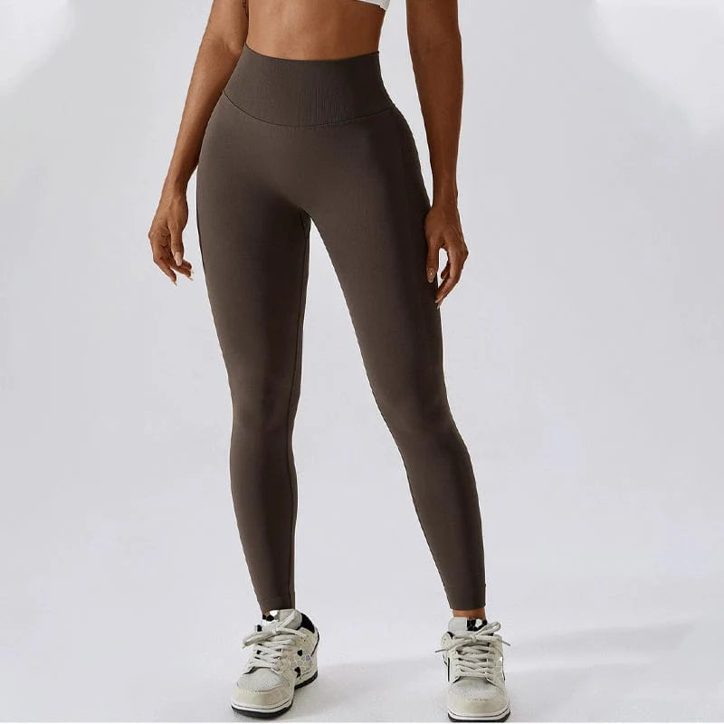 Showlu high waist seamless yoga pants with butt lifting design, black cropped leggings for fitness, cycling, and running.