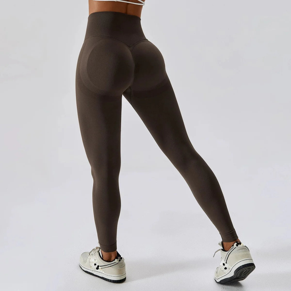 Showlu high waist seamless yoga pants with nylon fabric, designed for butt lifting, fitness, cycling, running, and comfortable movement.