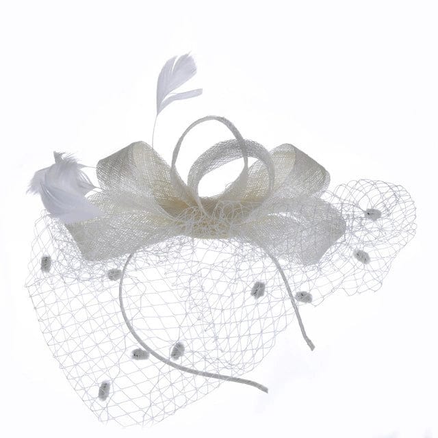 Luther women's linen top hat in European court style, perfect for bridal or formal events, shown from a side angle.
