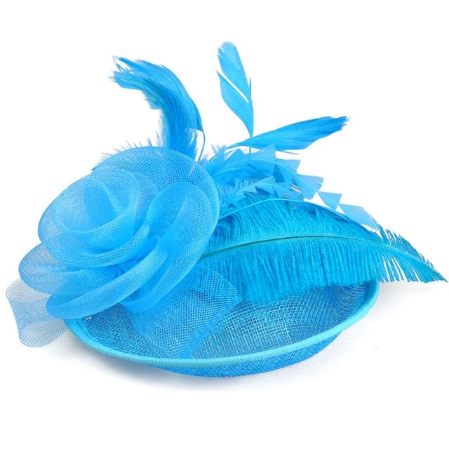 European-style women's linen top hat with elegant court design, perfect for bridal or formal occasions