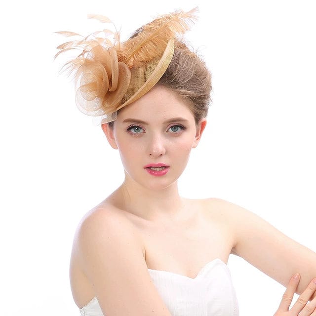 Luther women's linen top hat in European court style, bridal headdress with elegant design for formal events and parties.