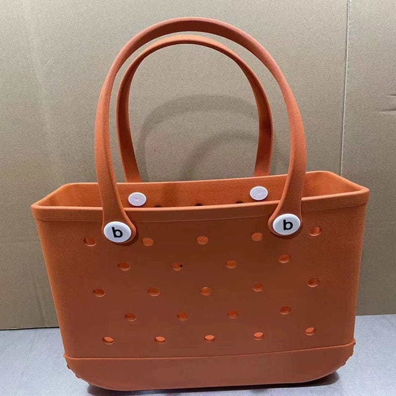Showlu Fashion Eva print mini beach bag with hole storage design, ideal for outdoor use and carrying small personal items.