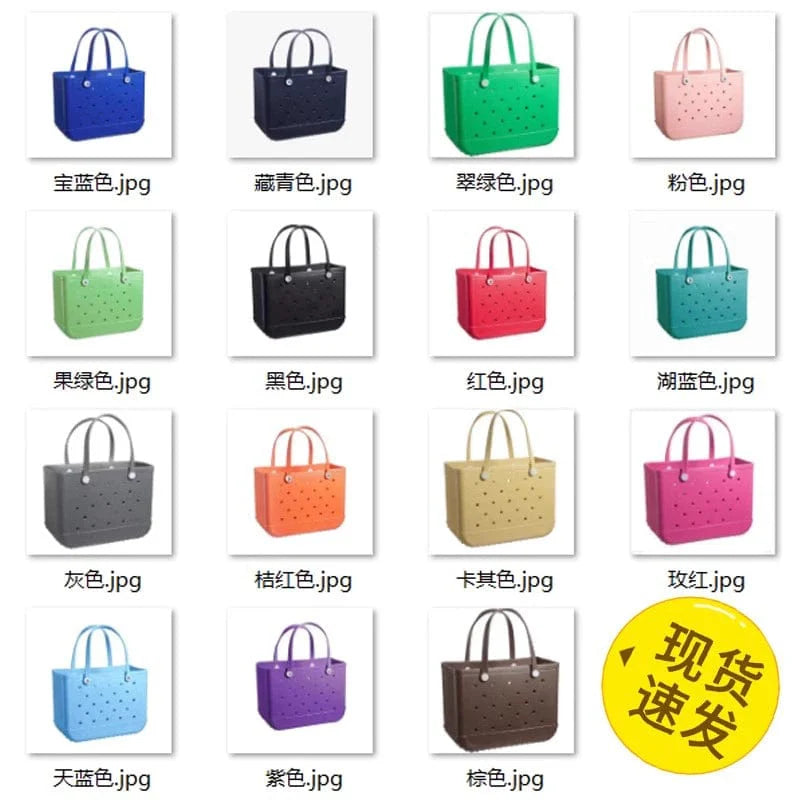 Large Showlu Fashion EVA print pet beach bag featuring trendy tote design with colorful outdoor and pet print pattern.