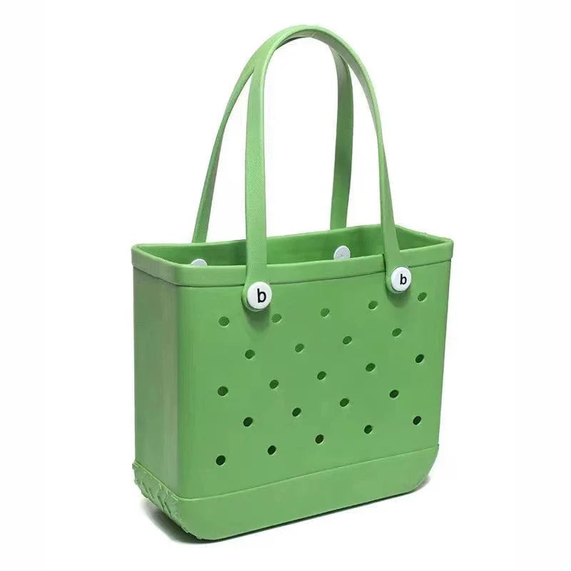 Large Showlu Fashion EVA print pet beach tote bag with colorful outdoor pattern, ideal for carrying pet accessories and beach essentials.