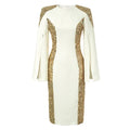 MingJieBiHuo women's gold sequin luxury evening gown with a slim fit, perfect for parties and formal events.