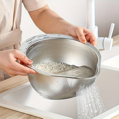 Stainless Steel Kitchen Colander - Multi-Purpose Drain Basket   For Home Cooking