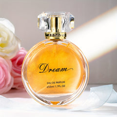 Dream Eau de Parfum for Women - Golden Hour Sand Flow Floral Scent with Luxurious Golden Liquid Fragrance & Elegant Rose Accents, 1.7fl.oz EDP, Perfect Holiday Gift for Her, Luxury Perfume, Opulent Perfume Bottle, Sparkling L