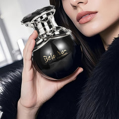 1pcs Belara Women's Black Gold Perfume - Apple-shaped bottle, fresh bergamot, orange blossom and vanilla flavoring, 3-5% concentration, luxury fragrance gift, elegant packaging, high-end quality packaging