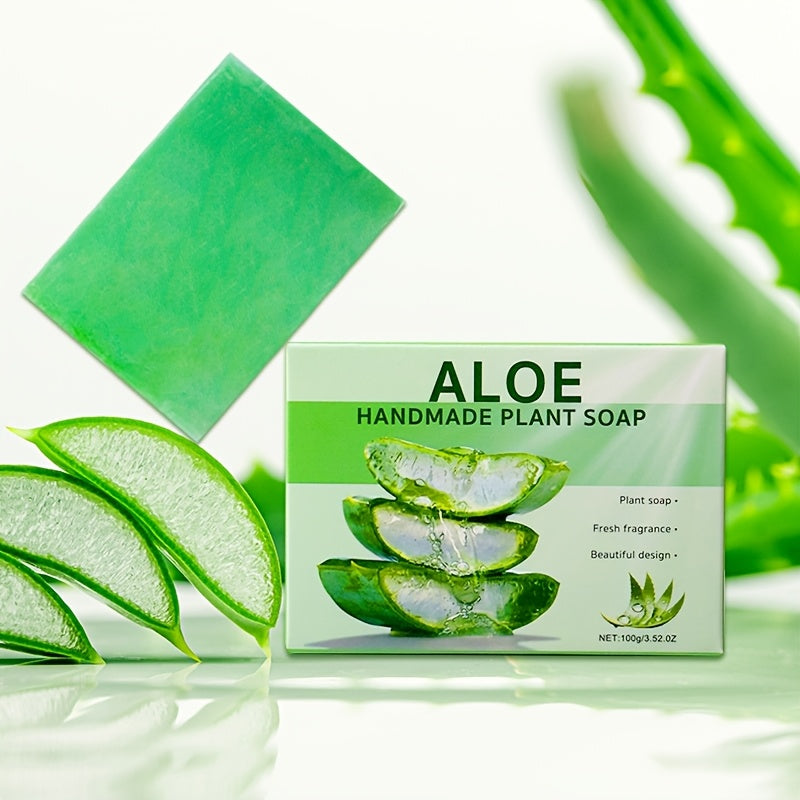 SHOWLU FASHION STORE Aloe Vera soap bars, 6-piece natural cleansing set with soothing aloe vera for gentle skin care.