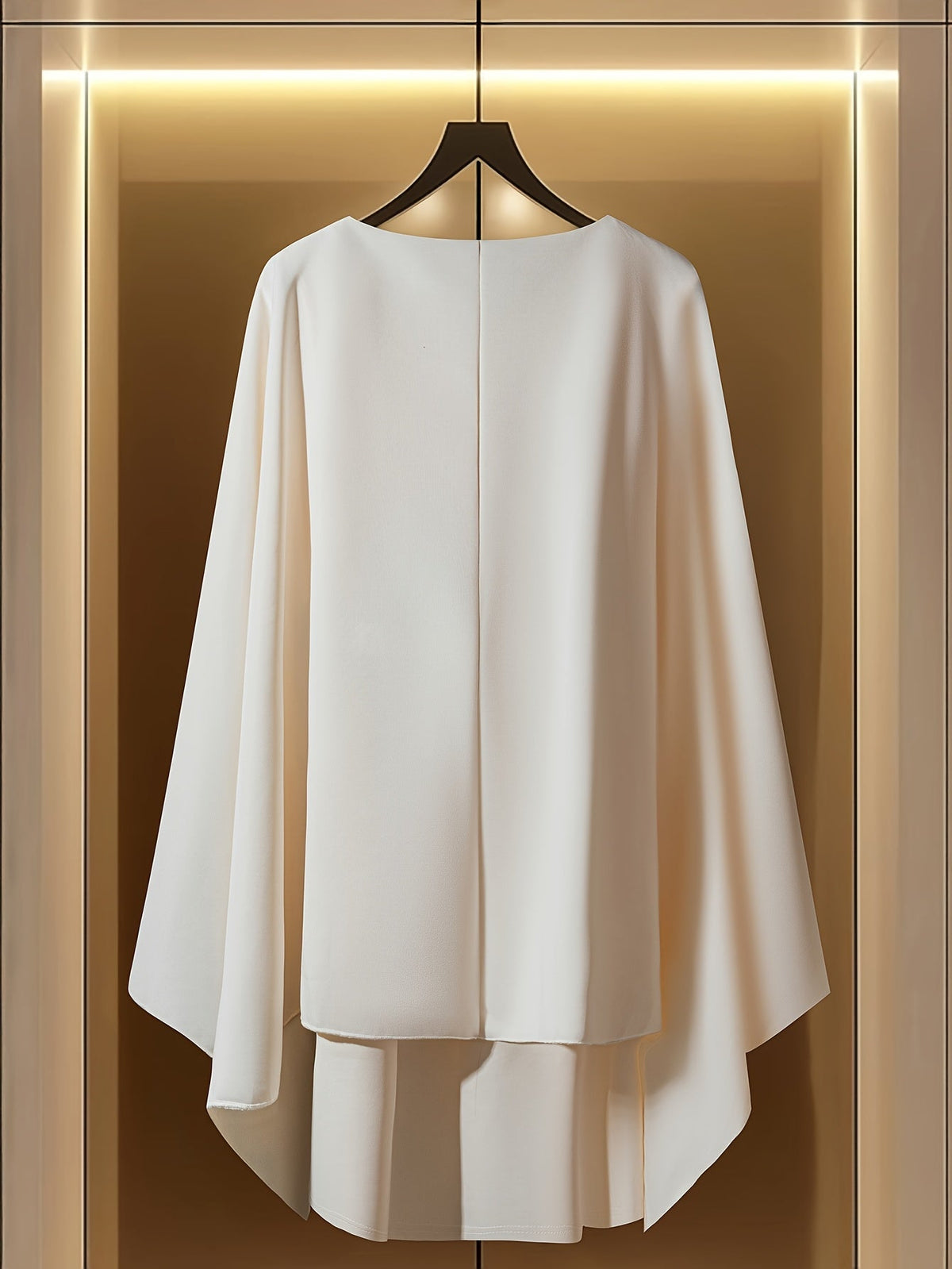 Apricot women's A-line dress with puff sleeves and belt, SHOWLU FASHION midi dress displayed on a model.