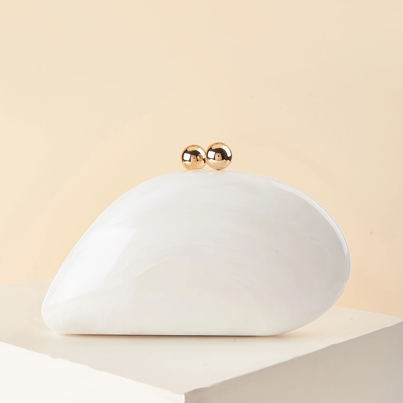 Marbled acrylic clutch bag with chain strap from SHOWLU FASHION STORE, ideal for elegant evening occasions.