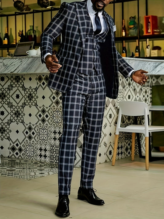 Men'S Single-breasted Casual Rear Center-vent Suit Set