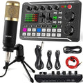 VeGue F998 professional sound card with wireless microphone kit for PC, suitable for streaming, karaoke, and live singing.