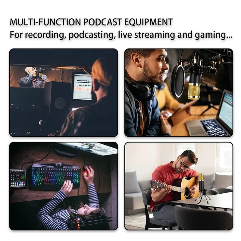 VeGue F998 professional sound card and wireless microphone kit for PC, ideal for live streaming, karaoke, and gaming.