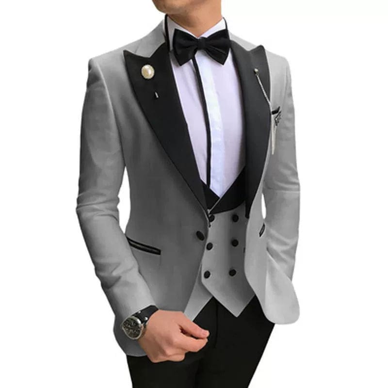 Fancy Men's Wedding Slim - Fit Korean Style Suit - SHOWLU FASHION STORE