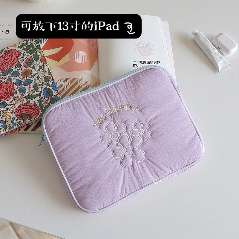 Fanhuabuyu 15-inch iPad storage bag from Showlu Fashion Store, embroidered polyester clutch with sleek design.