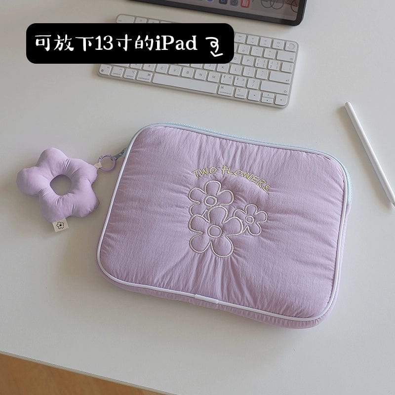 Fanhuabuyu 15-inch iPad storage bag by Showlu Fashion Store, embroidered polyester clutch with space for tablet and accessories.