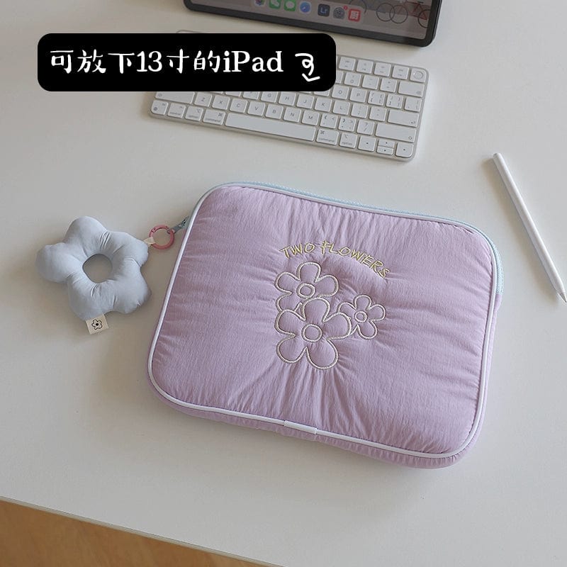 Fanhuabuyu 15-inch iPad storage bag by Showlu Fashion Store, embroidered polyester clutch with spacious interior and stylish design.