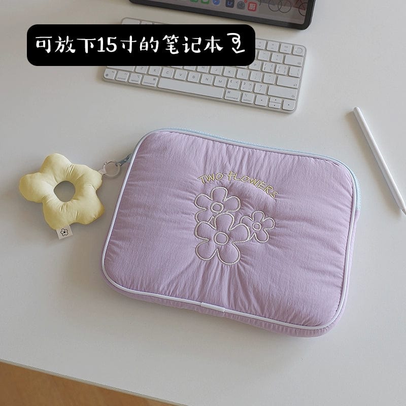 Fanhuabuyu 15-inch iPad storage bag by Showlu Fashion Store, embroidered polyester clutch for tablets and accessories.