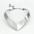 Showlu Fashion punk alloy collar necklace with exaggerated twisted chain design, bold and edgy jewelry accessory.
