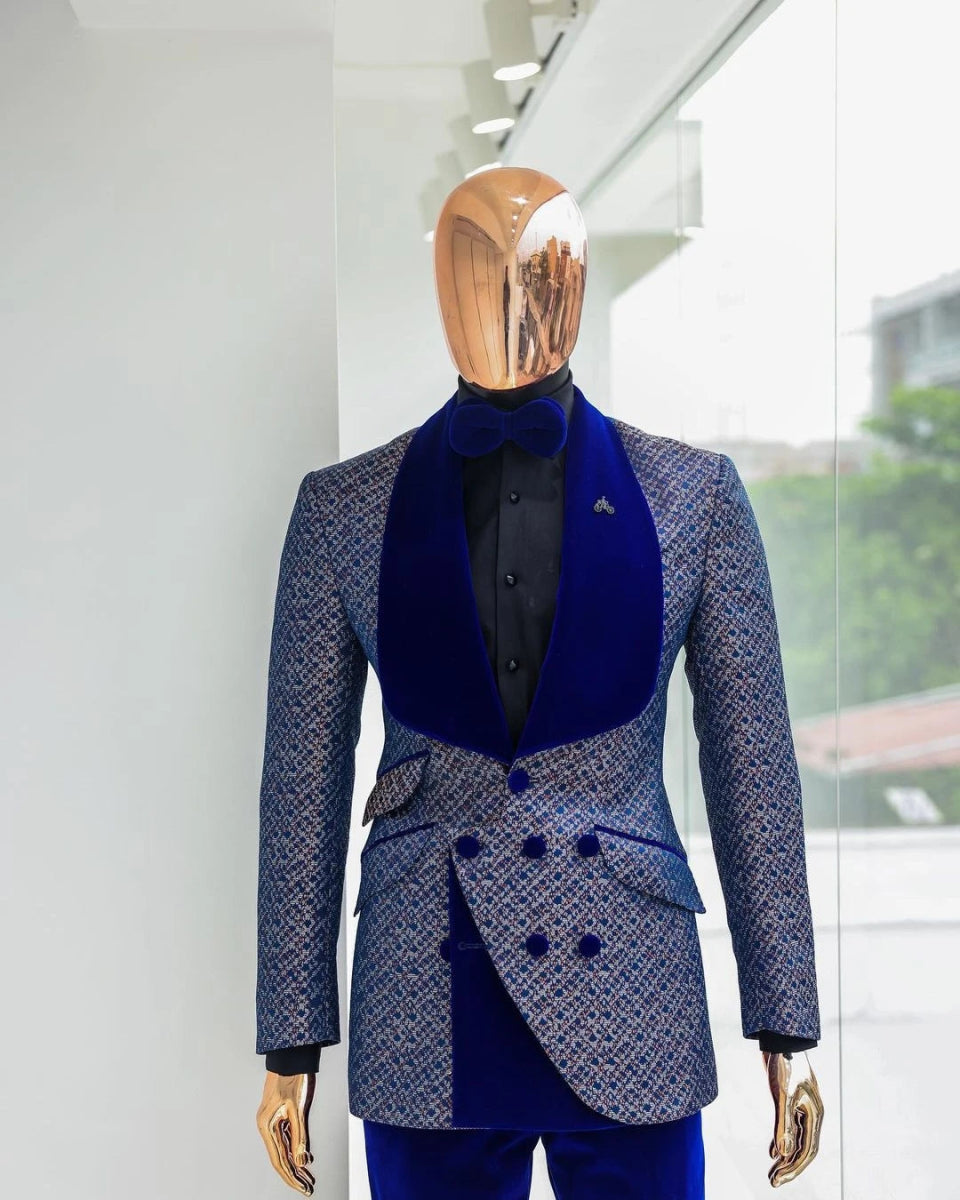 Fashion Men Wedding Suits Shawl Lapel Tuxedos Slim Fit Groom Wear 2 Pcs Jacket With Pants Prom Evening Party Custom Made - SHOWLU FASHION STORE