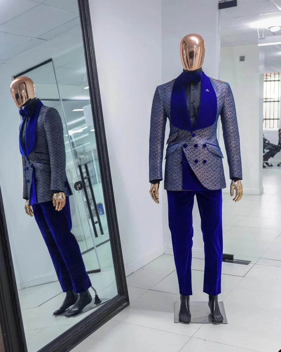 Slim fit men's tuxedo with shawl lapel, jacket and pants, perfect for wedding, prom, or evening events by SHOWLU FASHION STORE