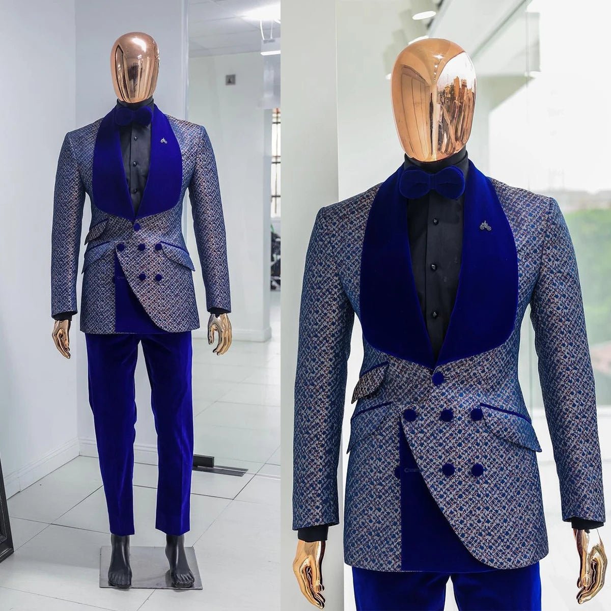 Fashion Men Wedding Suits Shawl Lapel Tuxedos Slim Fit Groom Wear 2 Pcs Jacket With Pants Prom Evening Party Custom Made - SHOWLU FASHION STORE
