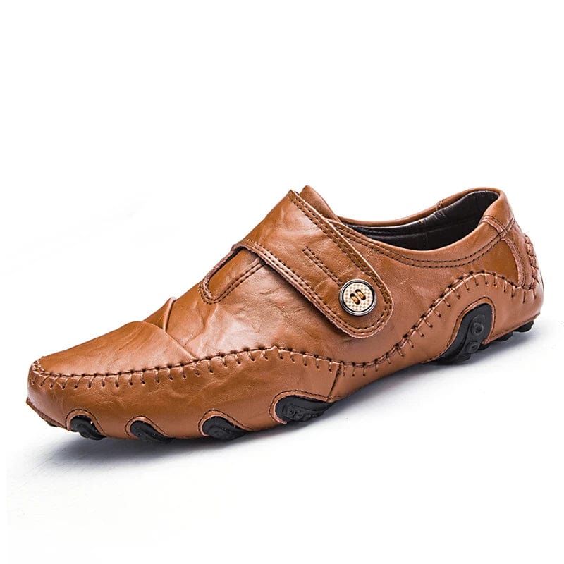 Men's genuine cow leather loafers by SHOWLU FASHION STORE, classic slip-on casual shoes with a sleek, high-quality design.