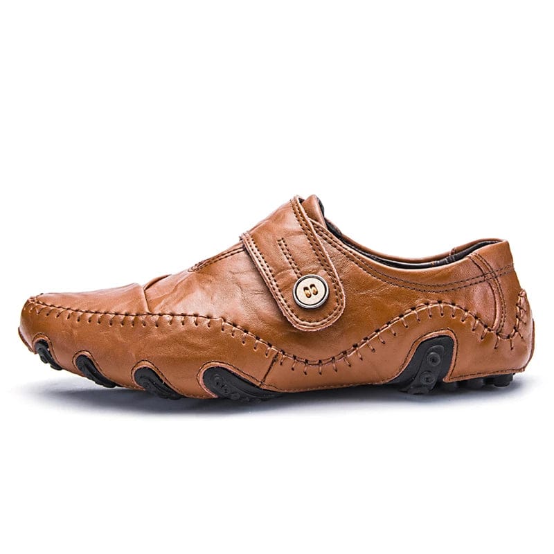 Swenxun men's genuine cow leather loafers, classic slip-on casual shoes with sleek design and high-quality craftsmanship.