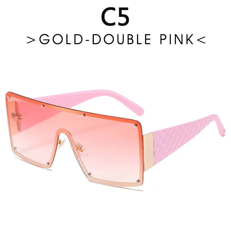 Showlu Fashion Large Rim Boyseen Unisex One-Piece Sunglasses with Wide Brim and Retro Style, street fashion shot.